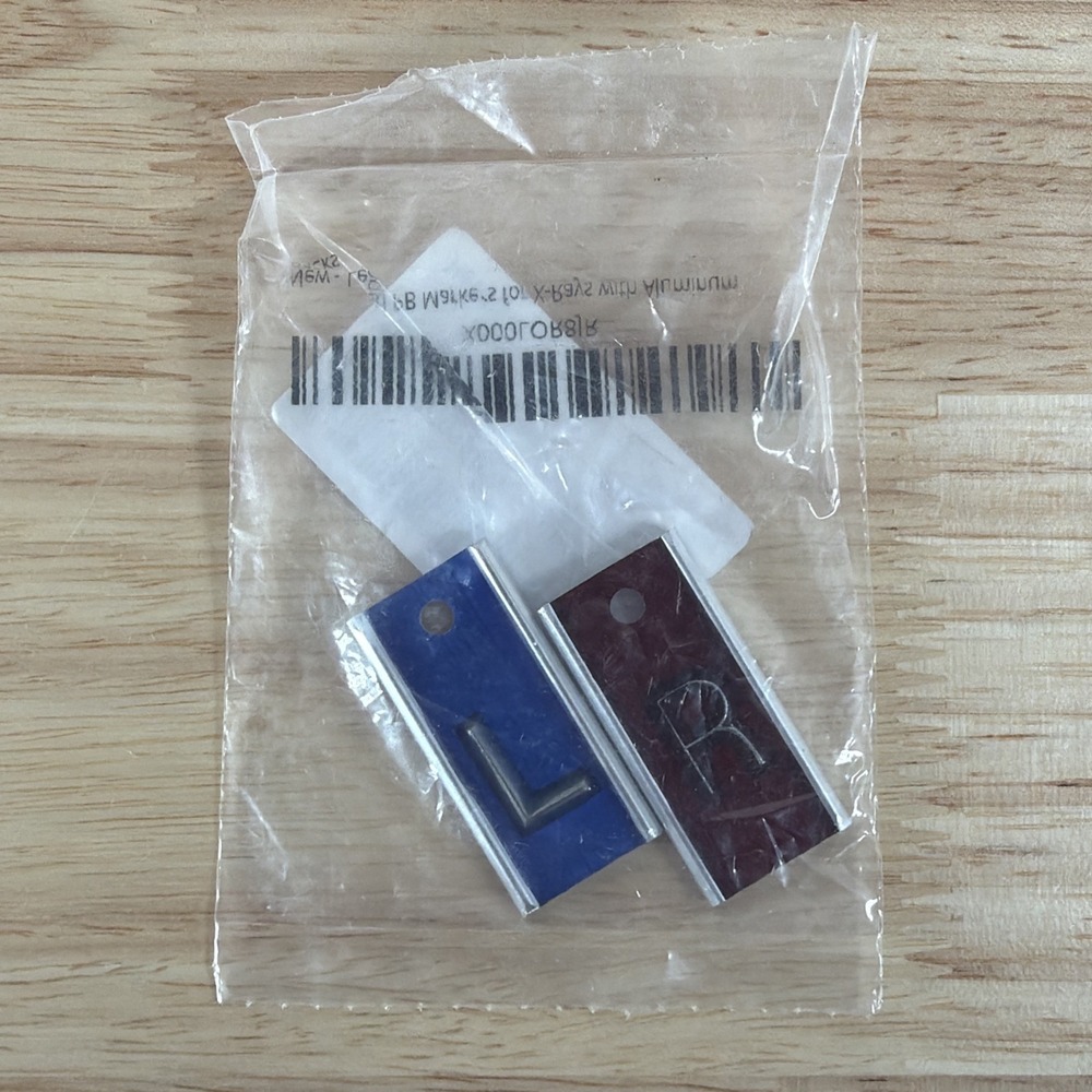 X-Ray Lead Markers "L" and "R" Aluminum Backs Identifiers for X-Rays